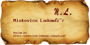 Miokovics Ladomér névjegykártya